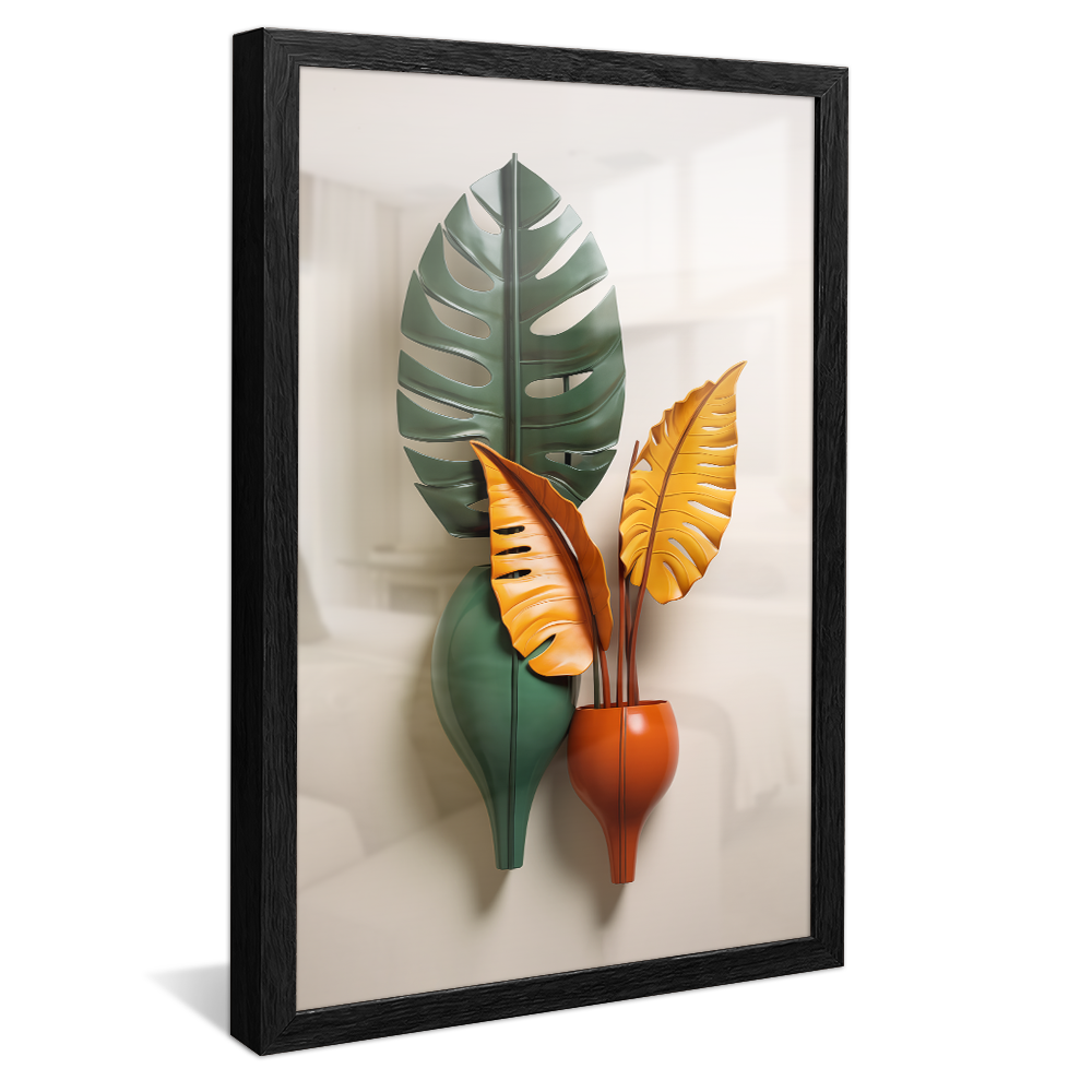 Leaf-Shaped Vase Canvas V1023