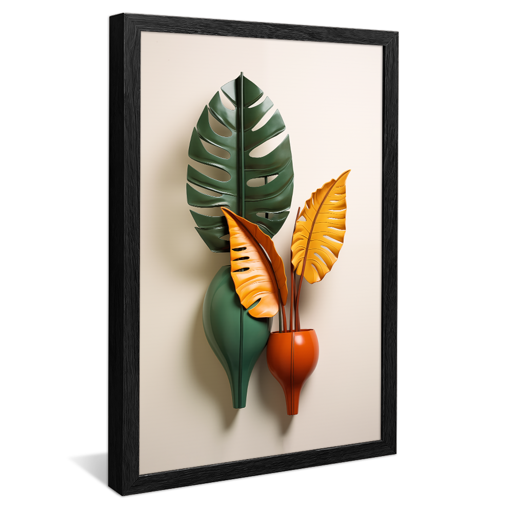 Leaf-Shaped Vase Canvas V1023