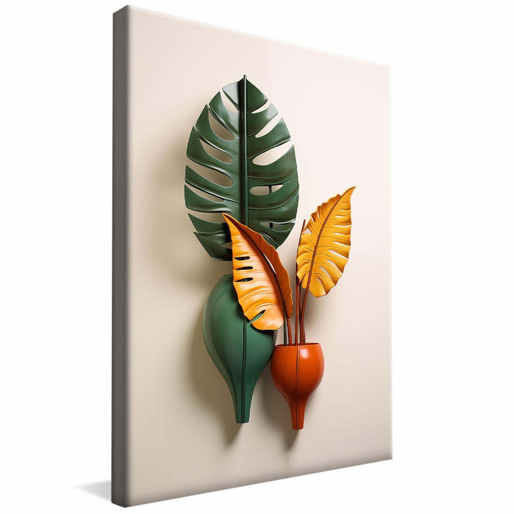 Leaf-Shaped Vase Canvas V1023