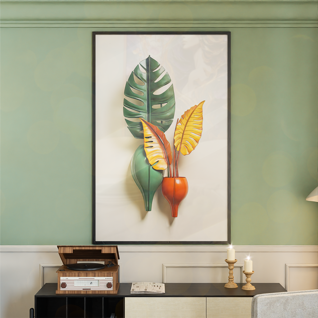 Leaf-Shaped Vase Canvas V1023