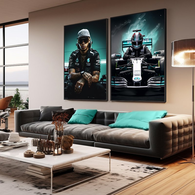 Lewis Hamilton Kit with 2 Tables Canvas