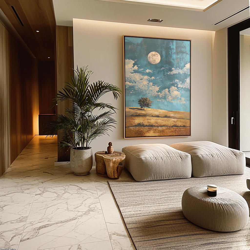 Linen Field Moonlight V1216 Canvas