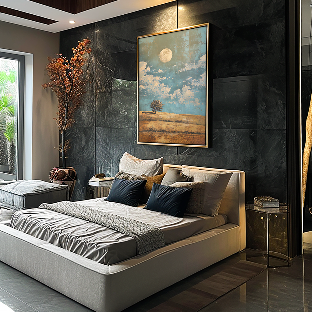 Linen Field Moonlight V1216 Canvas