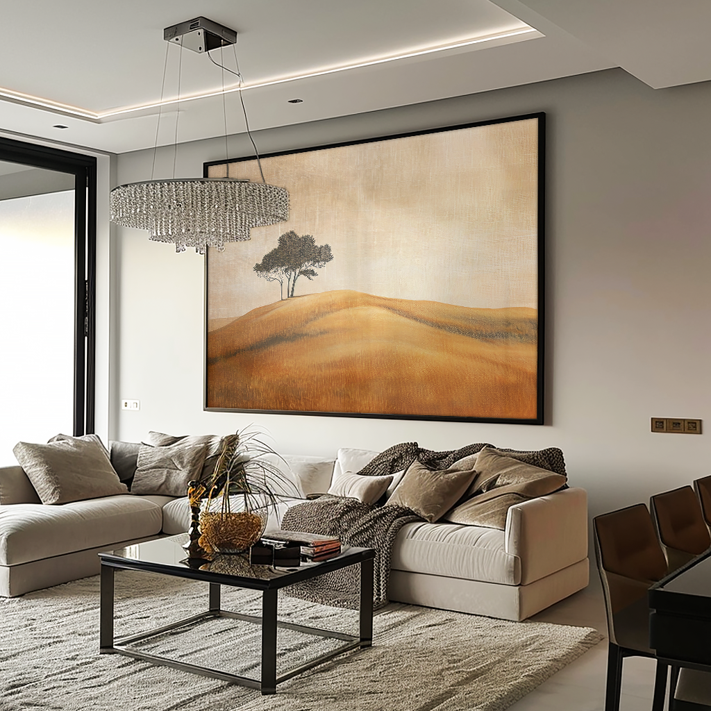 Linen Field and Tree V1217 Canvas