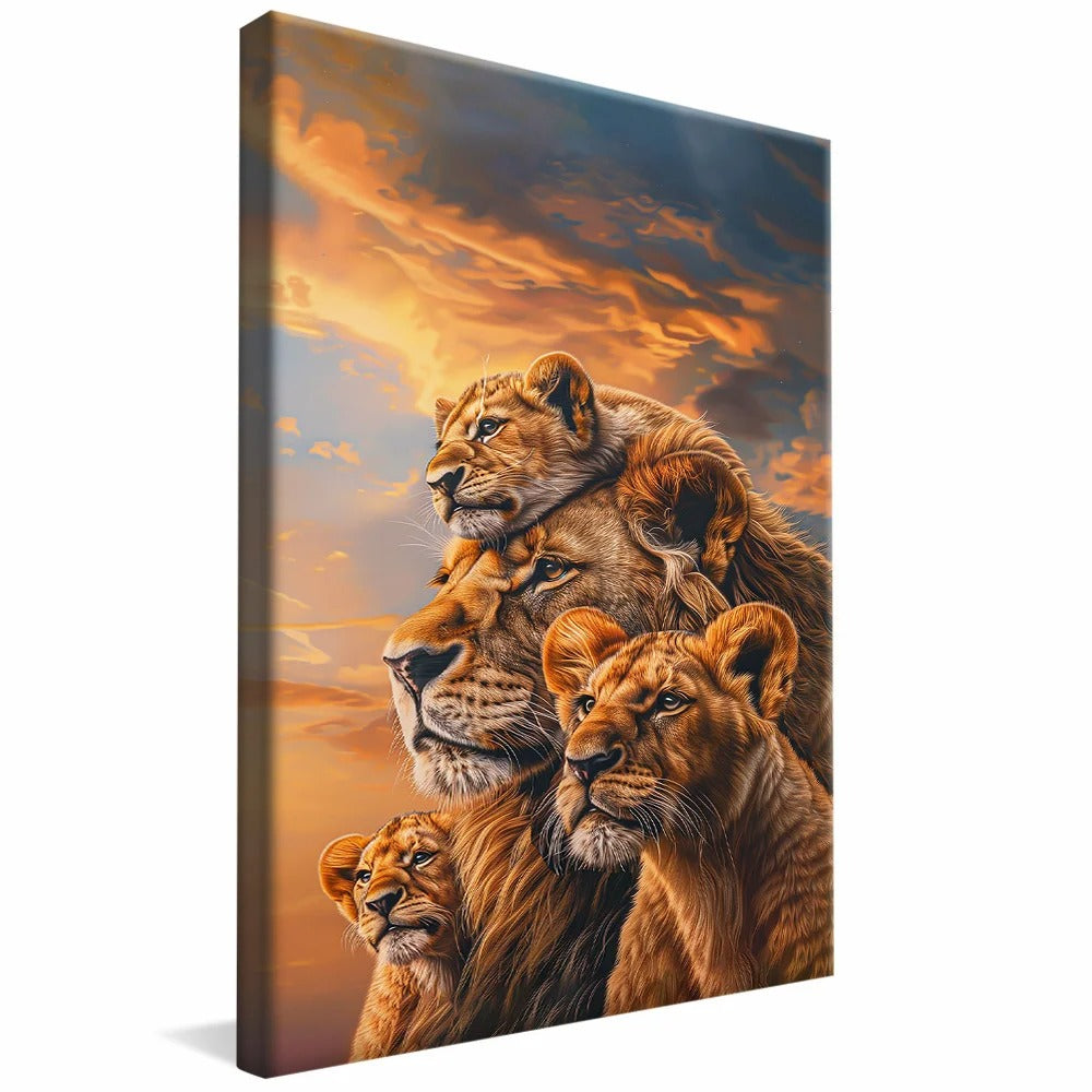 Lion Family v1439 Canvas