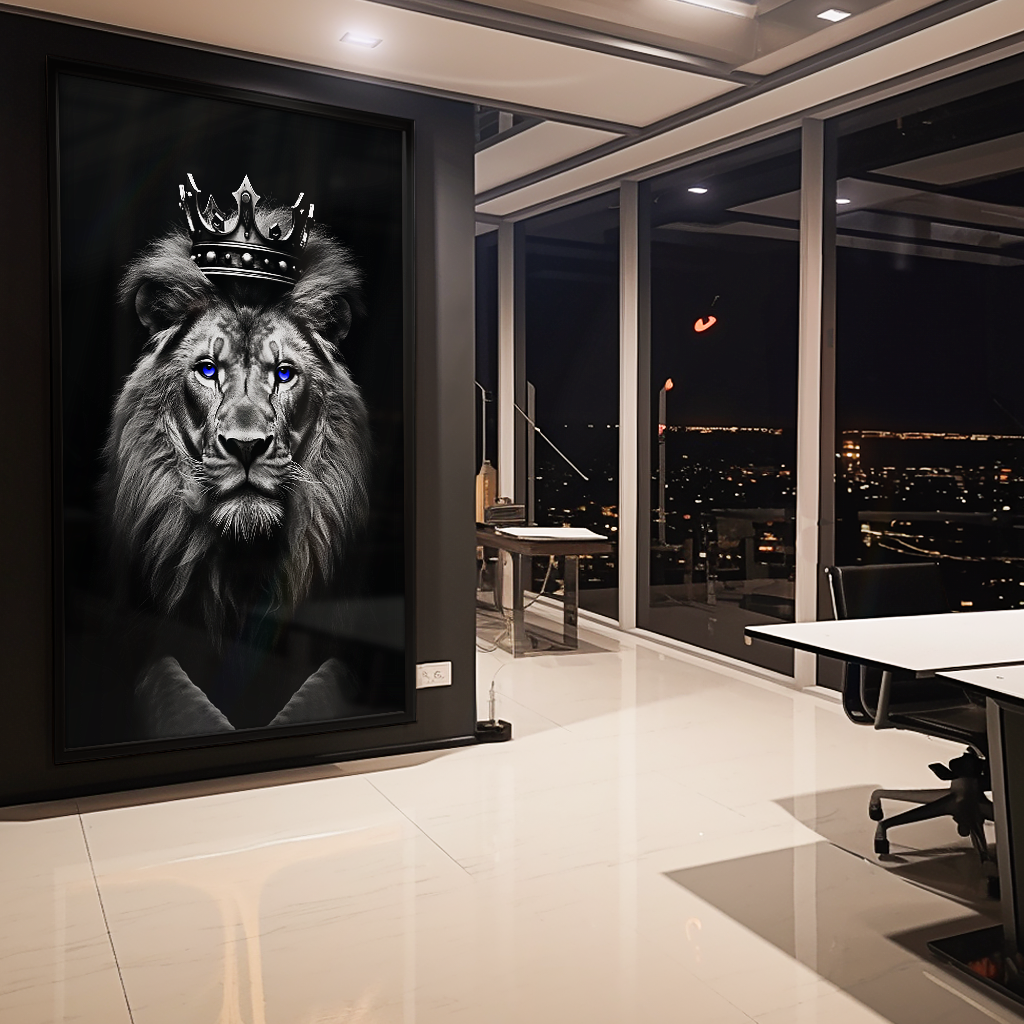 Lion King Black and White V783 Canvas