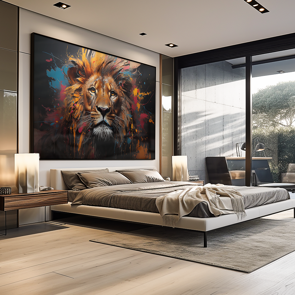 Lion Painting in Colors V817 Canvas