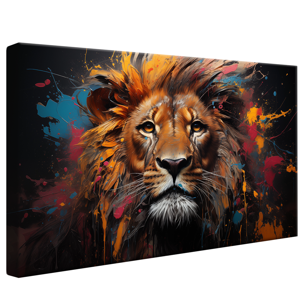 Lion Painting in Colors V817 Canvas