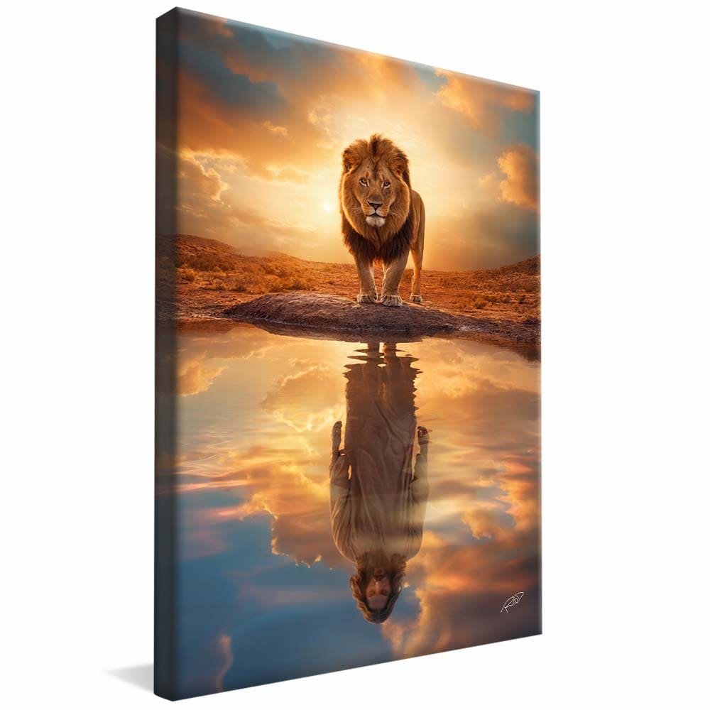 Lion and Jesus Reflection V1723 Canvas