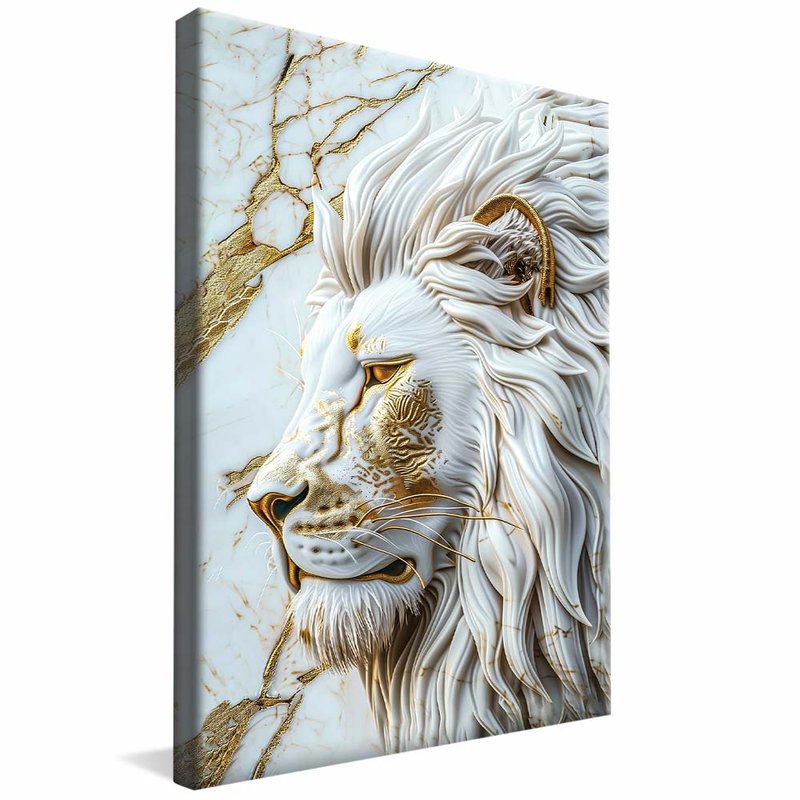 Lion and Marble White V1856 Canvas