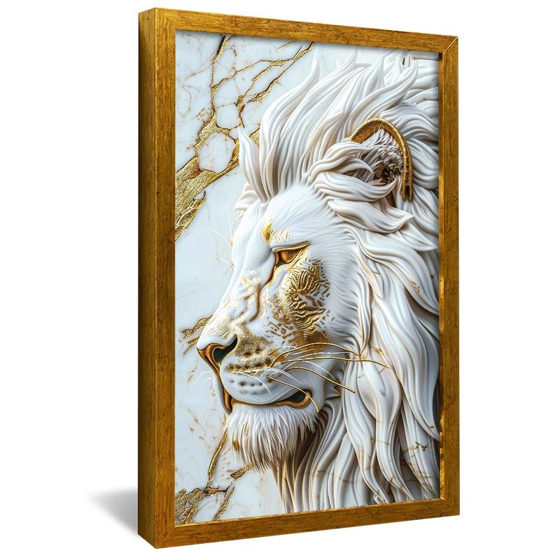 Lion and Marble White V1856 Canvas