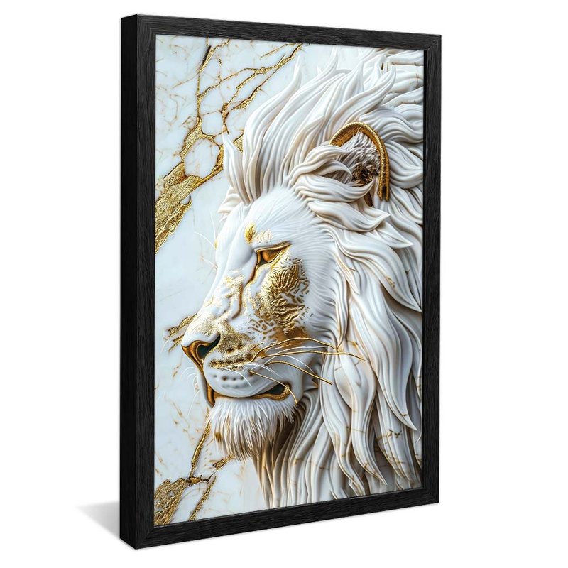 Lion and Marble White V1856 Canvas