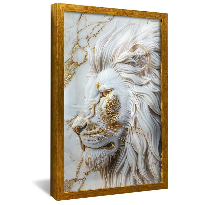 Lion and Marble White V1856 Canvas