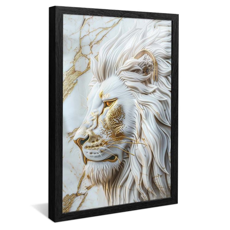 Lion and Marble White V1856 Canvas