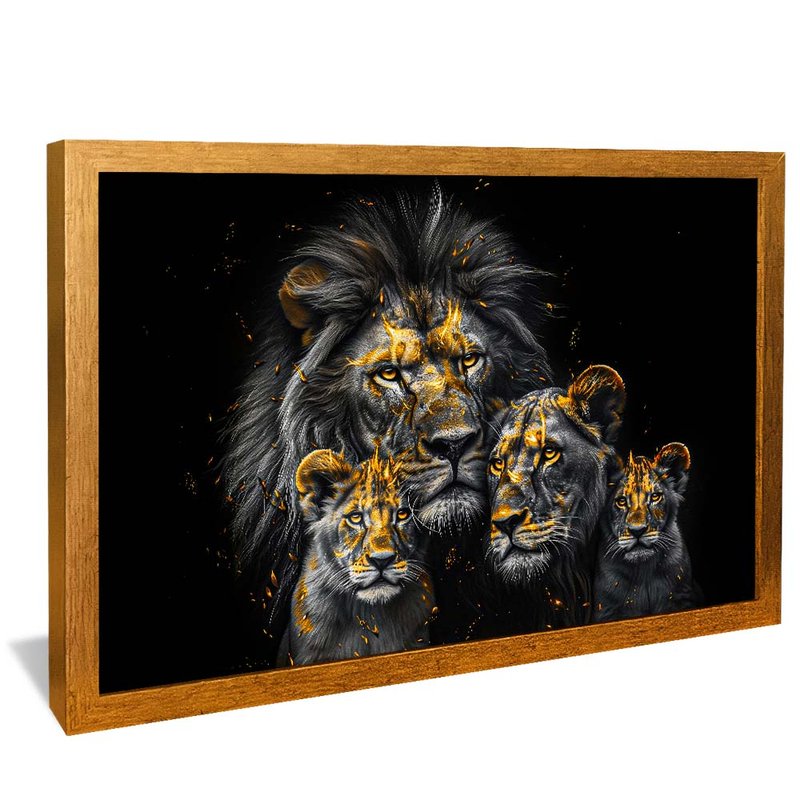 Lion and Puppies V1994 Canvas