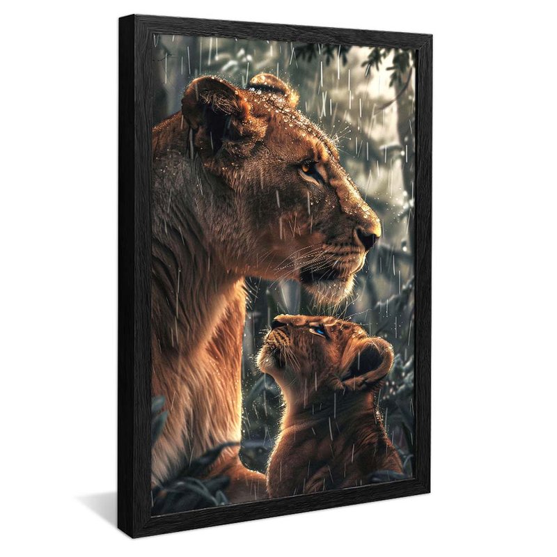 Lioness Protecting Puppy V1928 Canvas