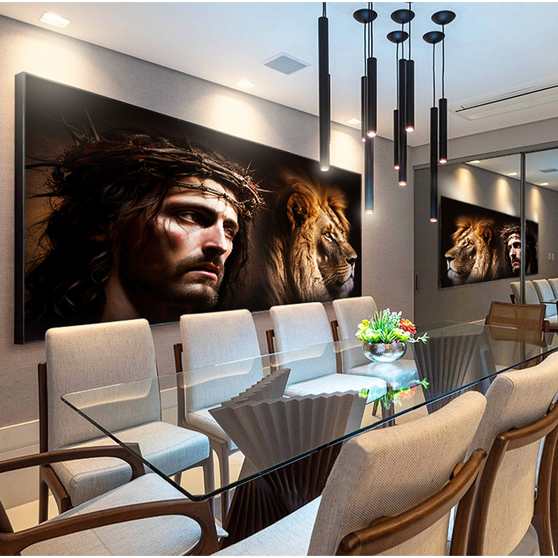 Lion of Judah and Jesus Christ Canvas