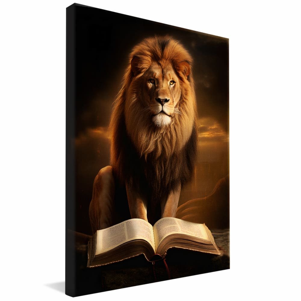 Lion of Judah with Sacred Writings Canvas