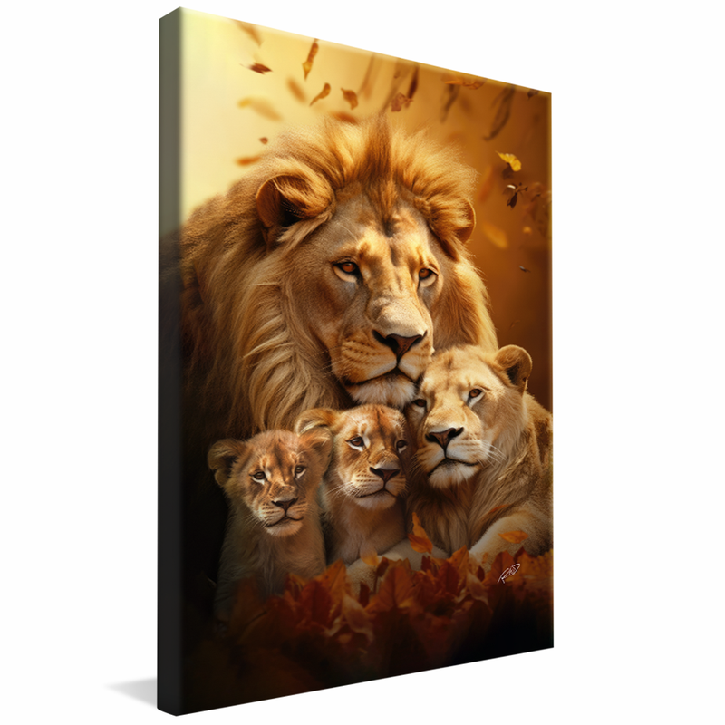 Lions Family Landscape V820 Canvas