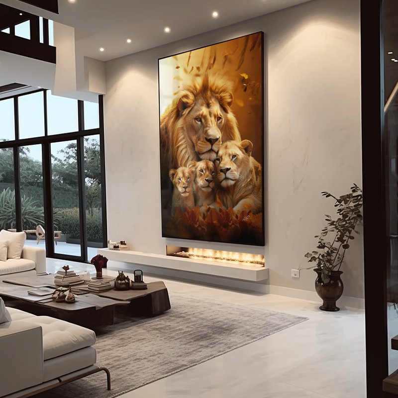 Lions Family Landscape V820 Canvas