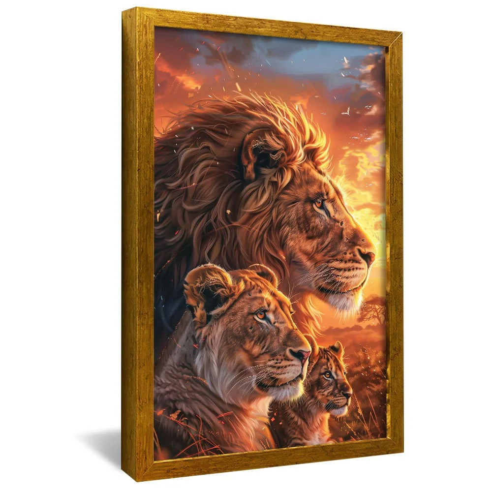 Lions at Sunset v1441 Canvas