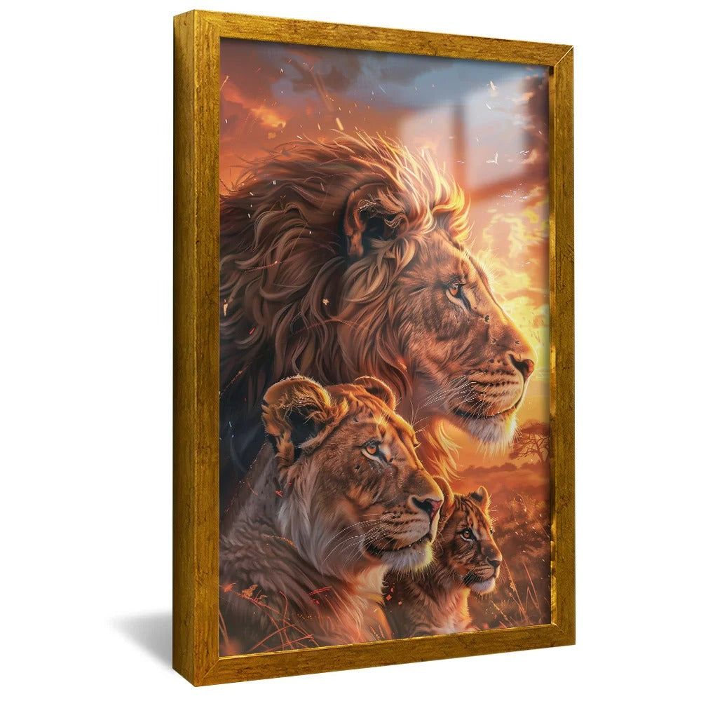 Lions at Sunset v1441 Canvas