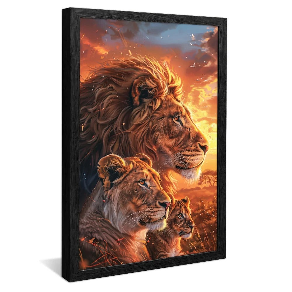 Lions at Sunset v1441 Canvas