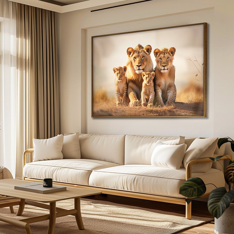 Lions in Safari V1589 Canvas