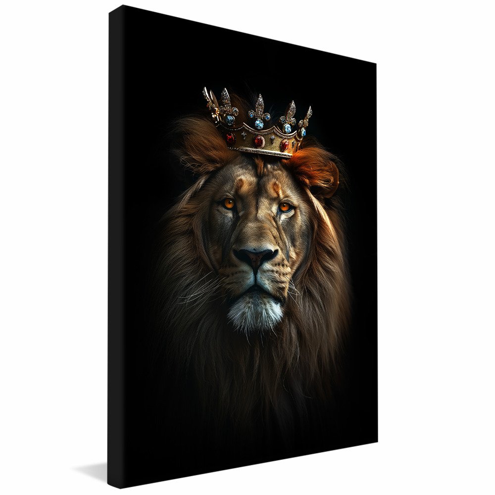 Lion with King's Crown Canvas V1059