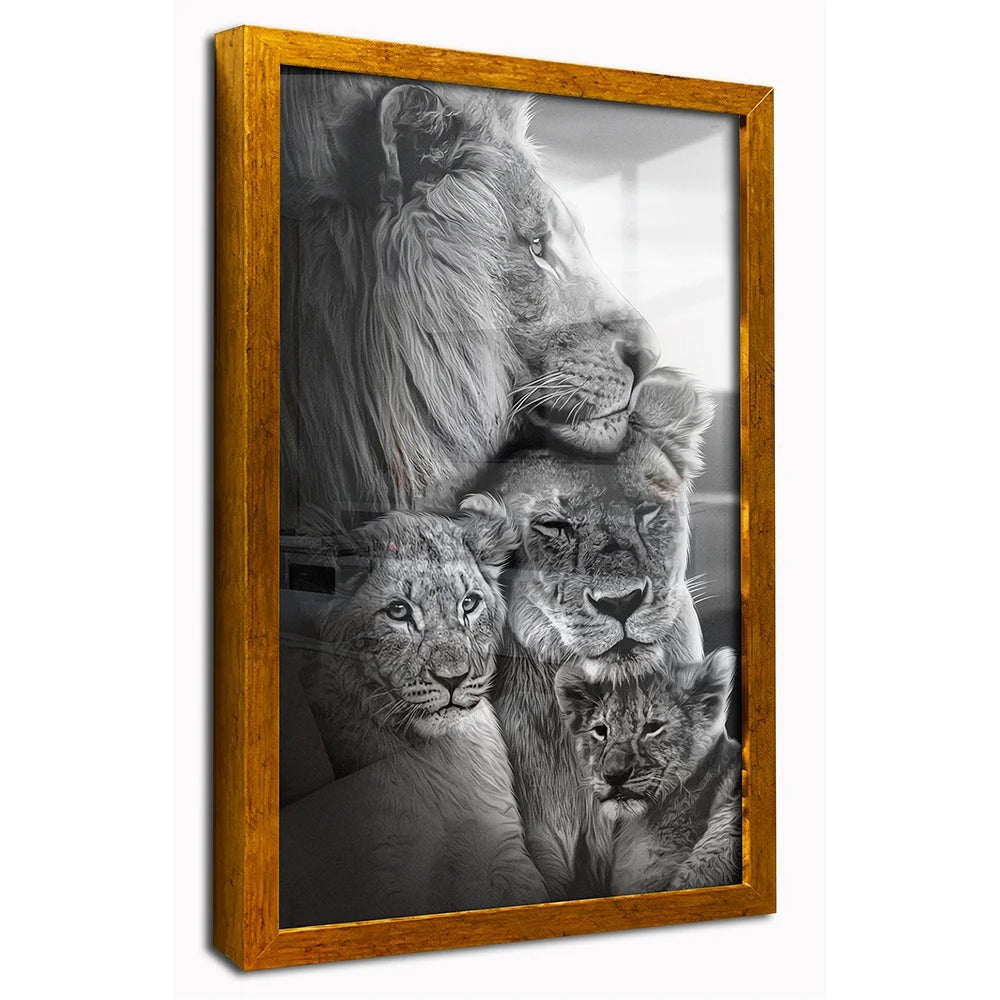 Lion with Two Cubs Canvas