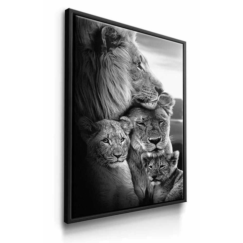 Lion with Two Cubs Canvas