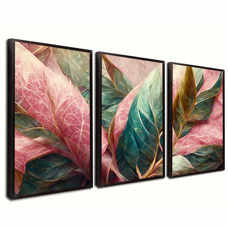 Luxurious Floral Abstract Trio Canvas