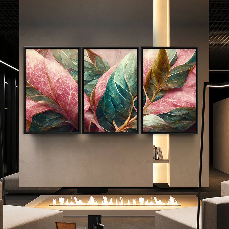 Luxurious Floral Abstract Trio Canvas