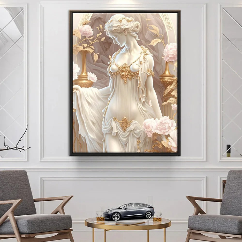 Luxury 3D Woman Statue Canvas