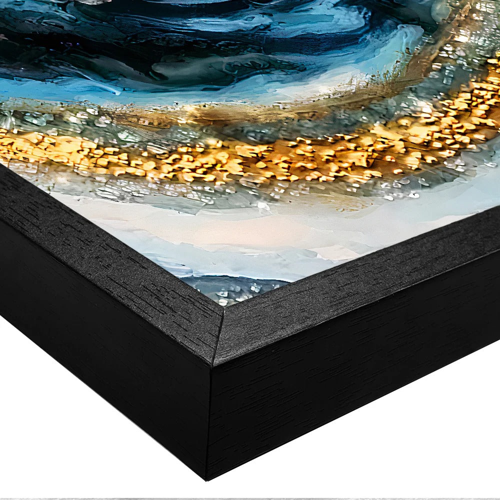 Luxury Blue and Gold Abstract Canvas