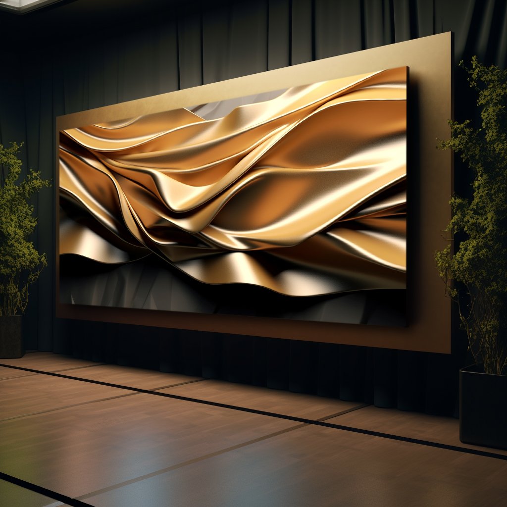 Luxury Gold 3D Abstract v77 Canvas