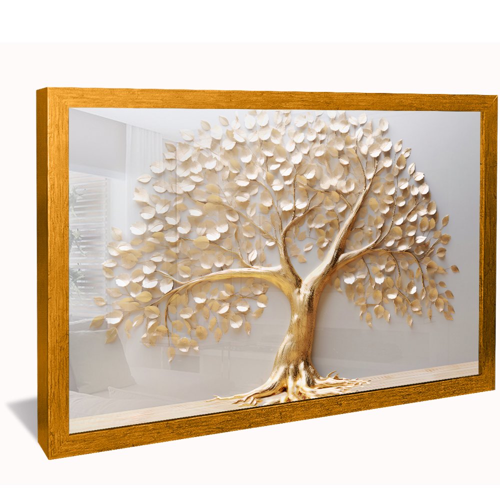 Luxury Gold Tree with Leaves Canvas