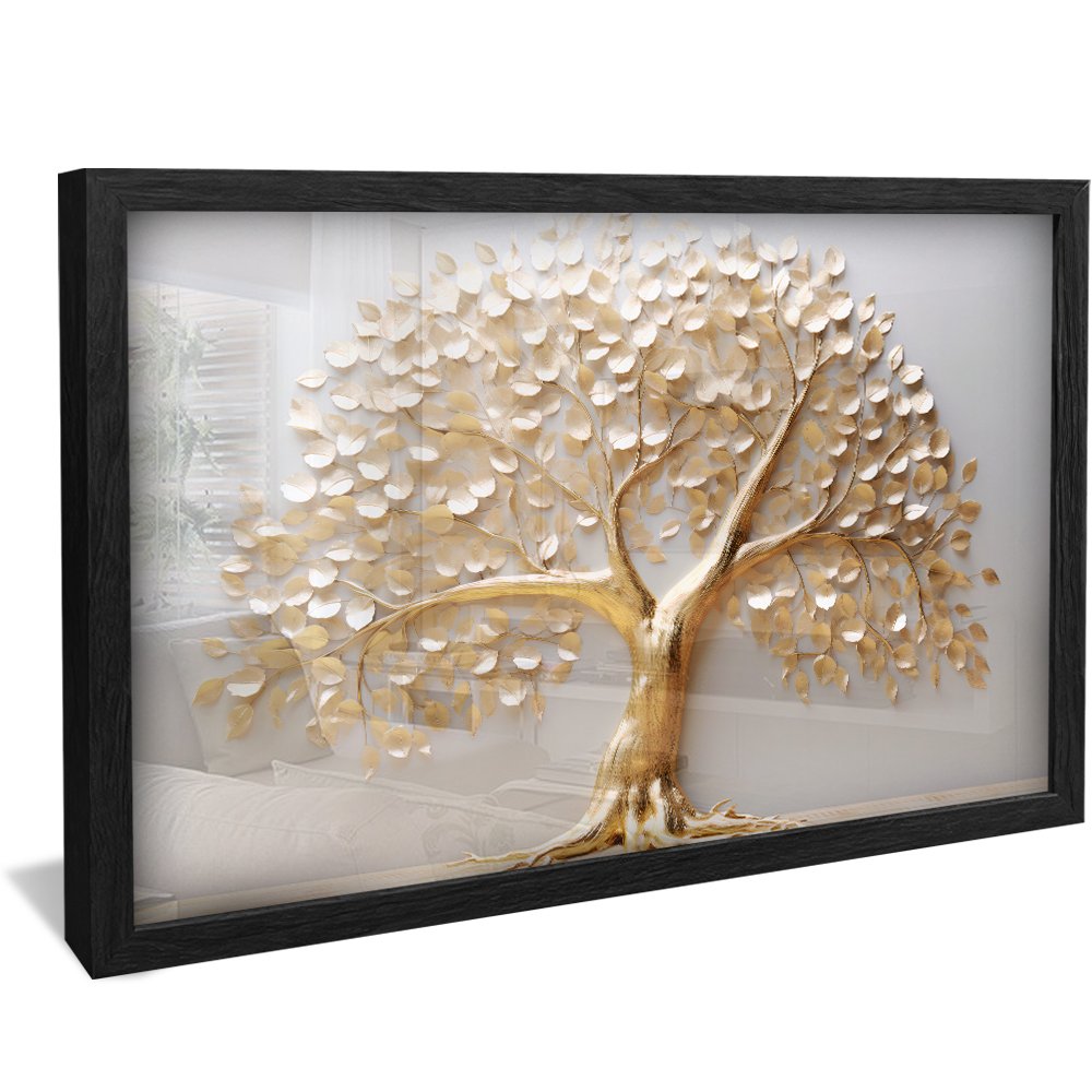 Luxury Gold Tree with Leaves Canvas