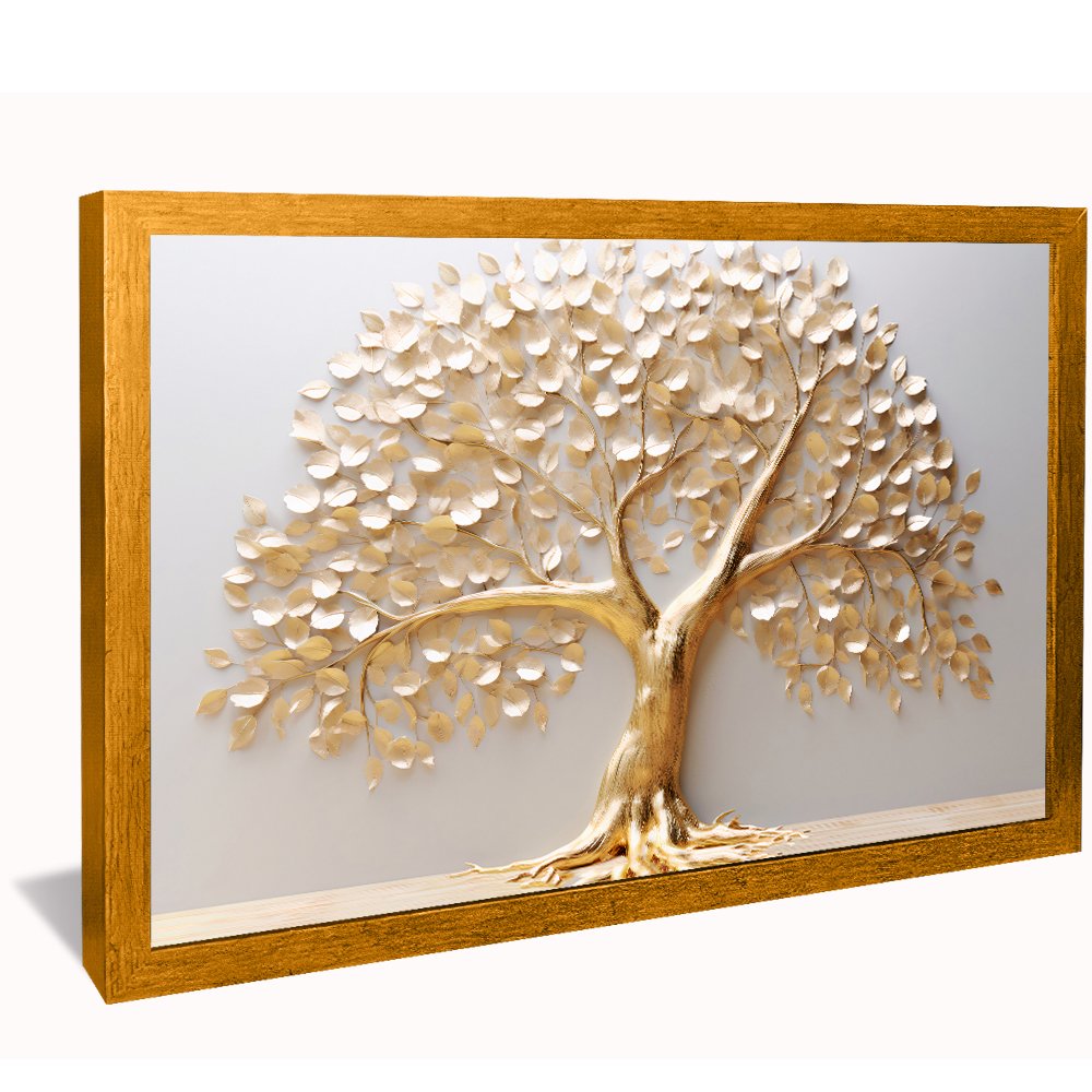 Luxury Gold Tree with Leaves Canvas