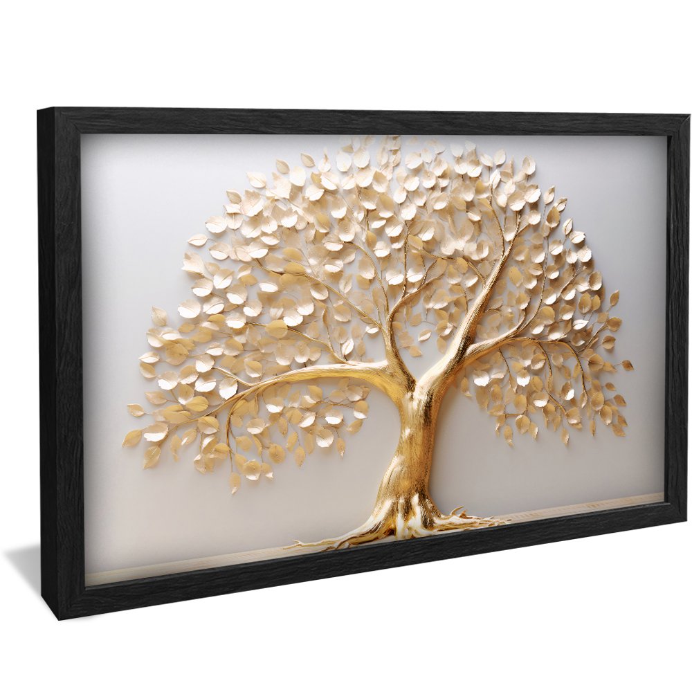 Luxury Gold Tree with Leaves Canvas