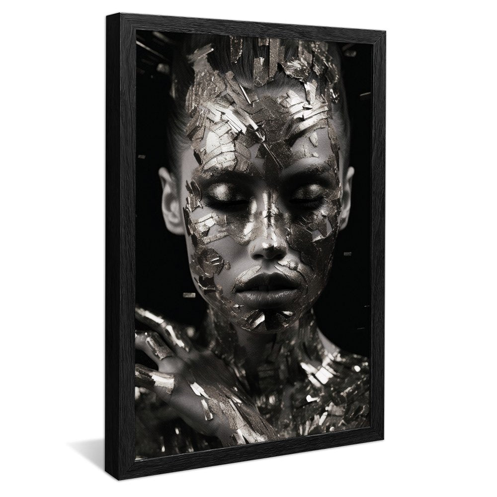 Luxury Woman Art Silver Canvas