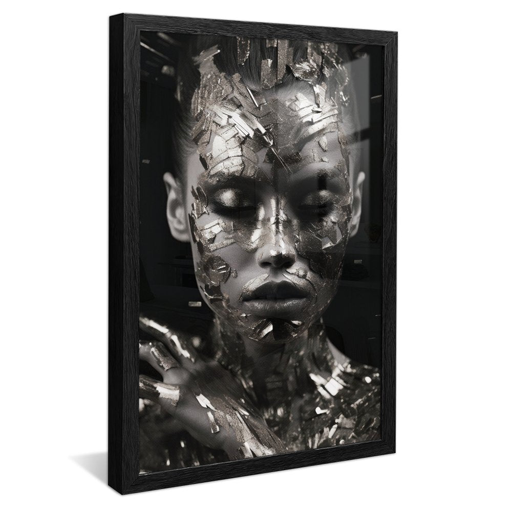 Luxury Woman Art Silver Canvas