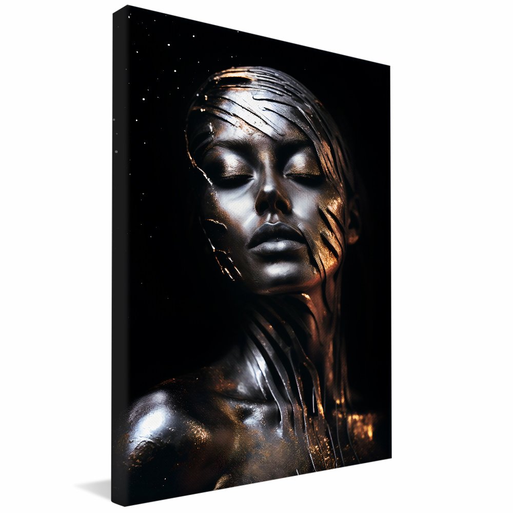 Luxury Woman Art Silver v74 Canvas