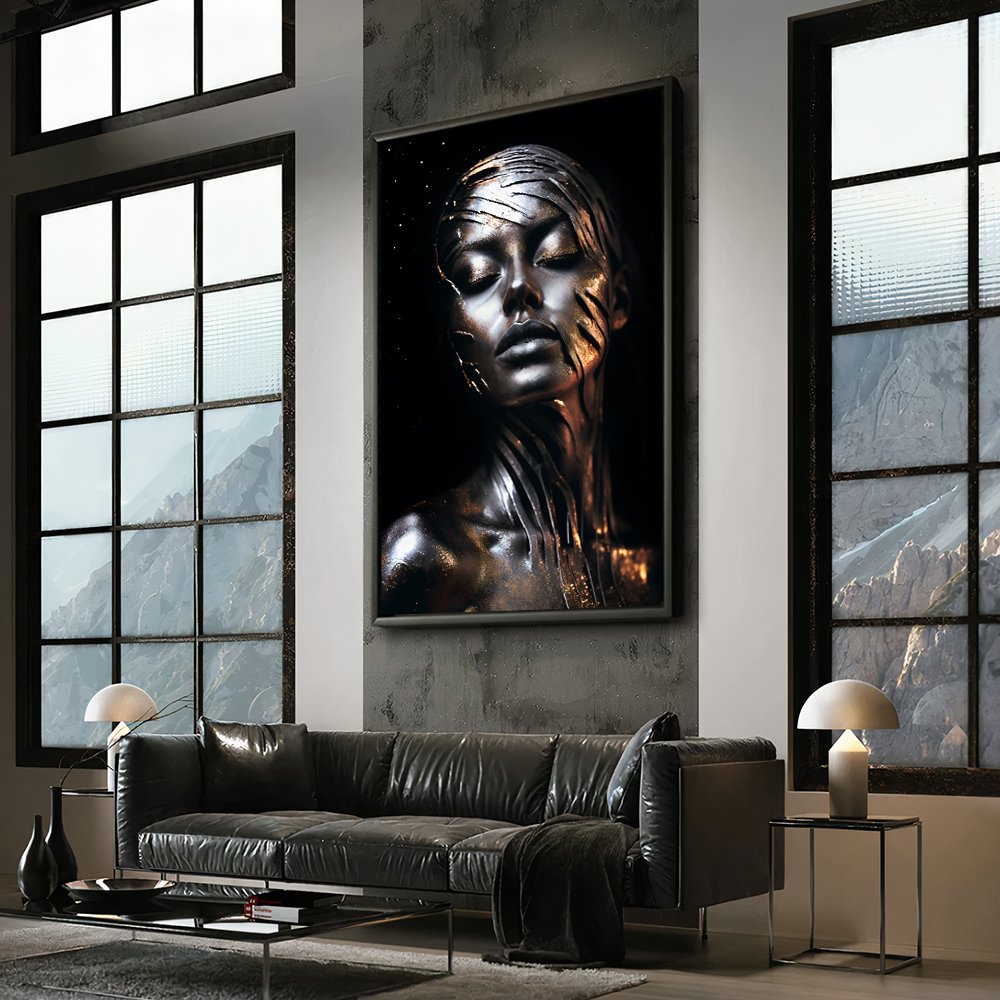 Luxury Woman Art Silver v74 Canvas