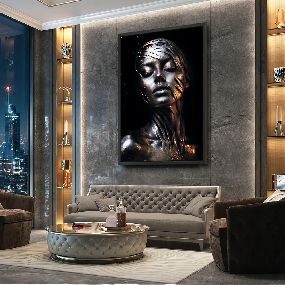 Luxury Woman Art Silver v74 Canvas