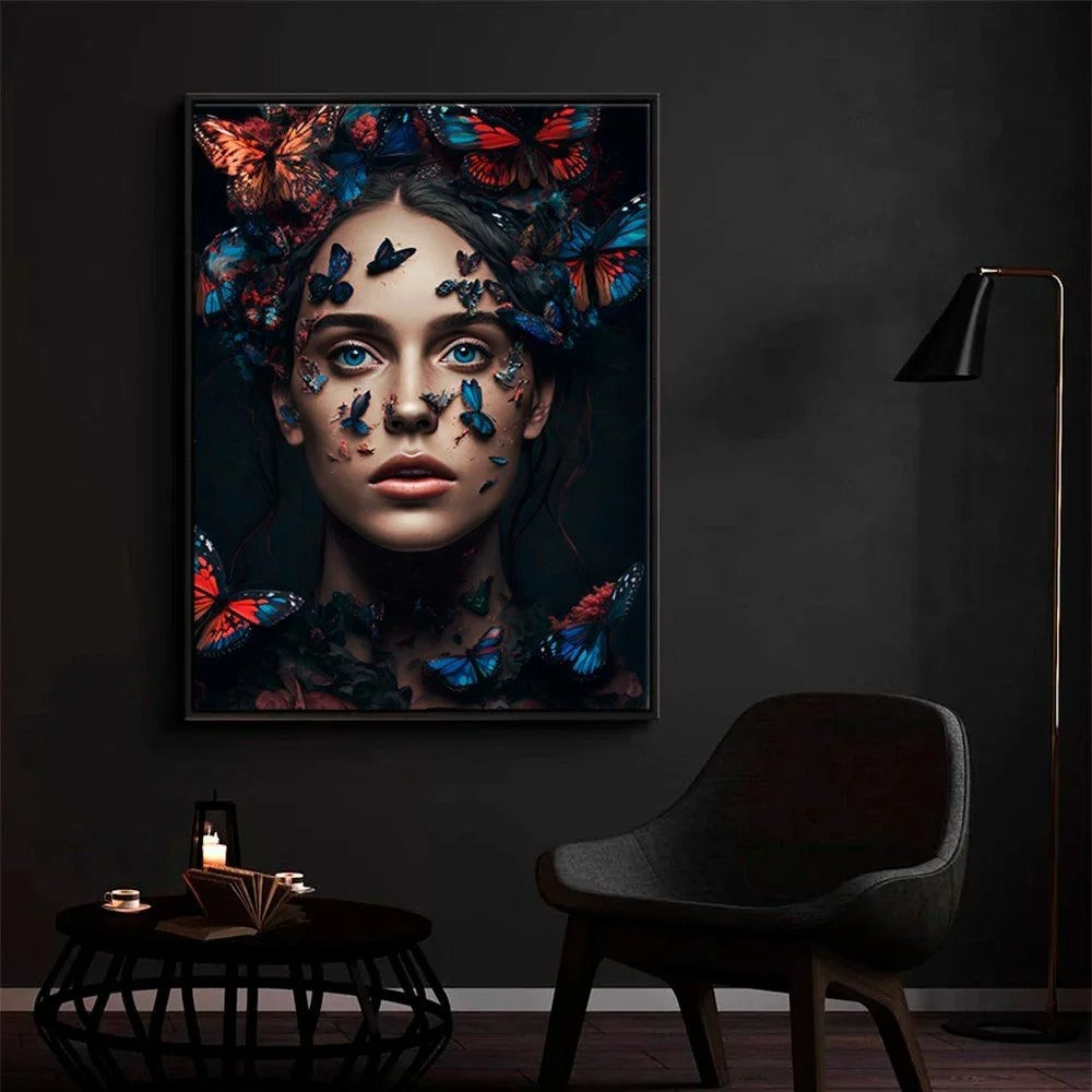 Luxury Woman with Butterflies Canvas