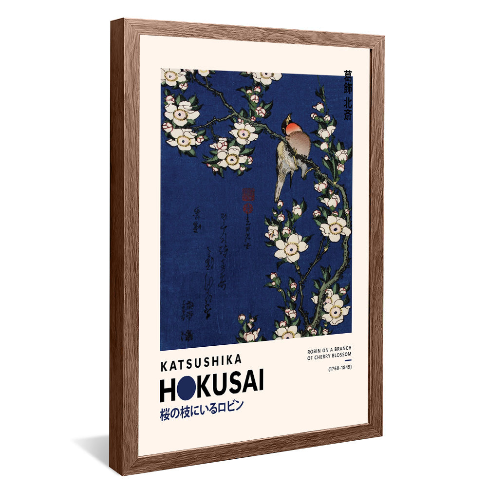 Katsushika Hokusai Robin On A Branch Of Cherry Blossom V2394 Canvas