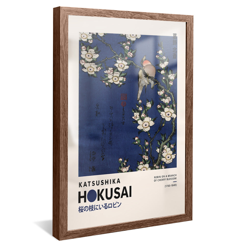 Katsushika Hokusai Robin On A Branch Of Cherry Blossom V2394 Canvas