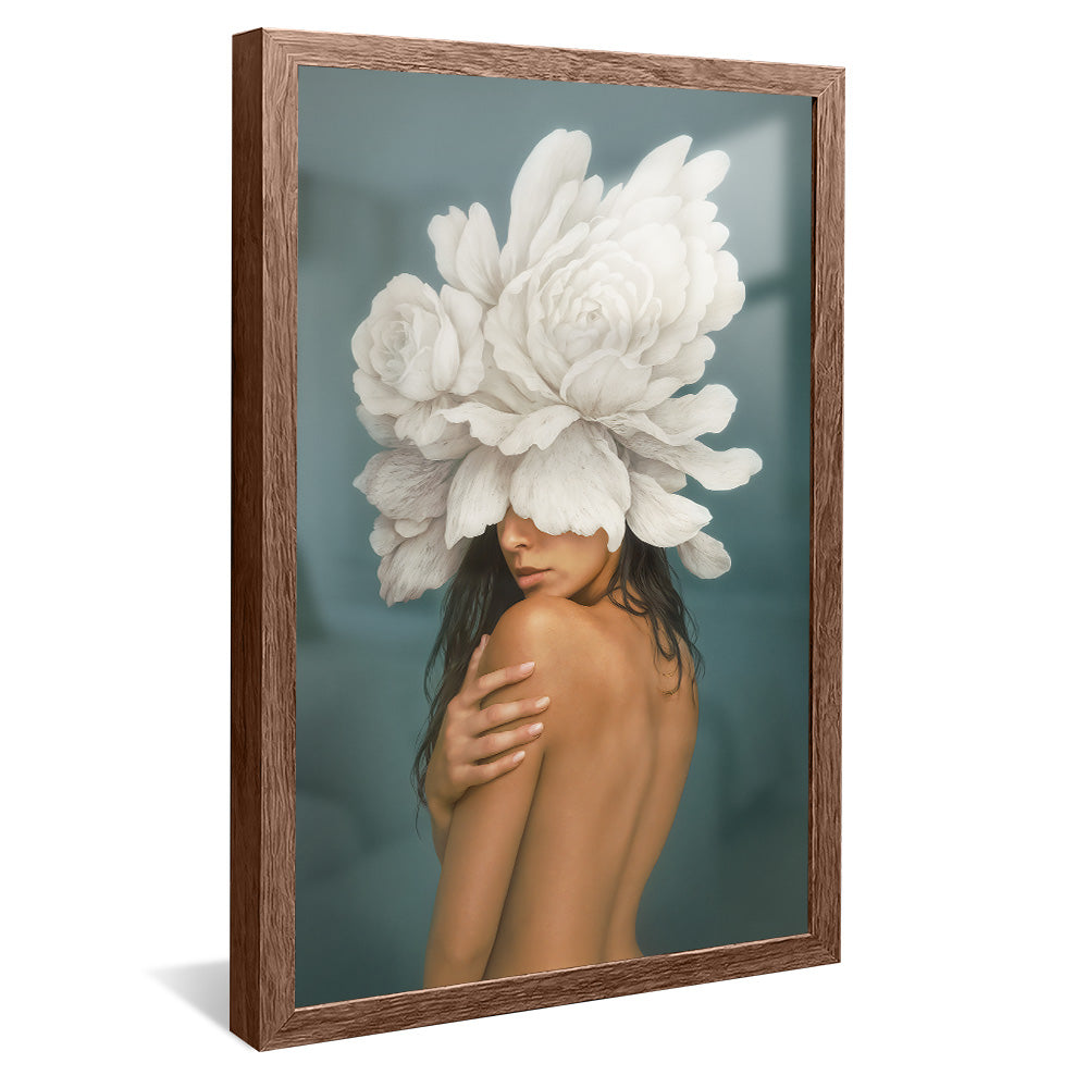 Woman and White Flowers V2461 Canvas