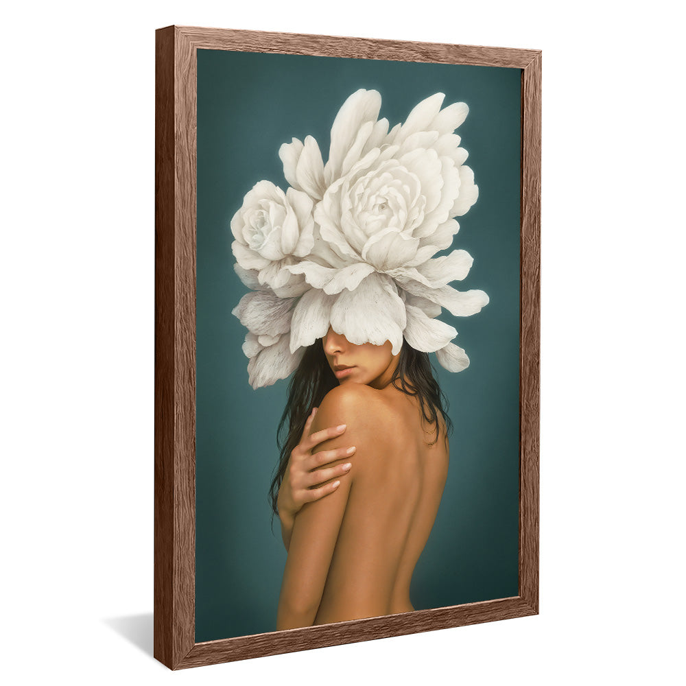 Woman and White Flowers V2461 Canvas